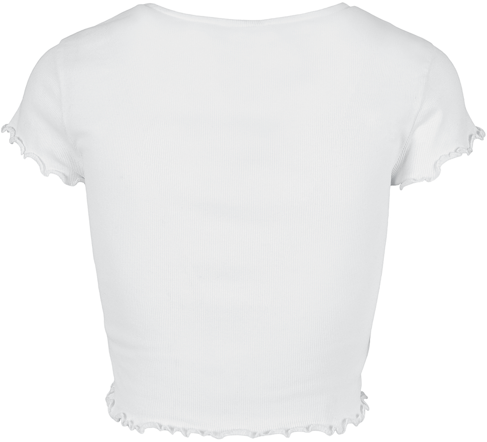 T-Shirt Manches courtes  de Urban Classics - T-Shirt Rib Boutonné Crop - XS à L - pour Femme - blanc - Urban Classics - View 2