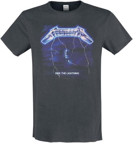 T-Shirt Manches courtes  de Metallica - Amplified Collection - Ride The Lightning - S à 3XL - pour Homme - anthracite - metallica