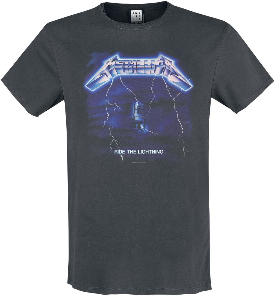 T-Shirt Manches courtes  de Metallica - Amplified Collection - Ride The Lightning - S à 3XL - pour Homme - anthracite - metallica