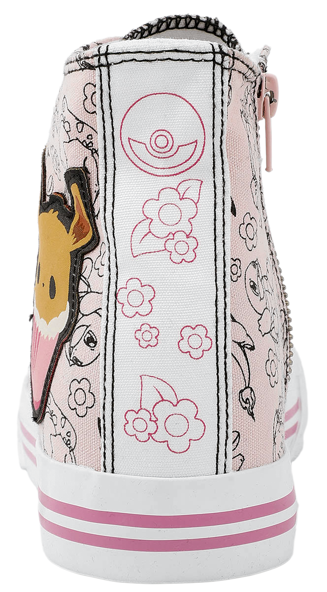 Baskets hautes Gaming de Pokémon - Evoli - Cupcake - EU37 à EU42 - pour Femme - rose/blanc - Pokémon - View 2