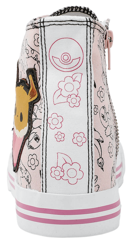 Baskets hautes Gaming de Pokémon - Evoli - Cupcake - EU37 à EU42 - pour Femme - rose/blanc - Pokémon - View 2