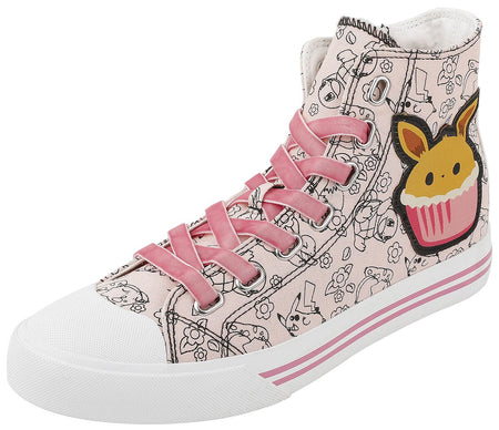 Baskets hautes Gaming de Pokémon - Evoli - Cupcake - EU37 à EU42 - pour Femme - rose/blanc - Pokémon