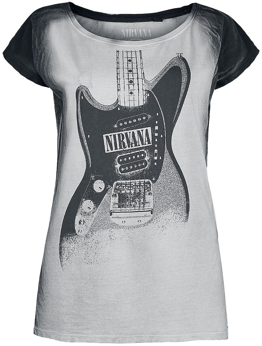 T-Shirt Manches courtes  de Nirvana - Guitar - S à XXL - pour Femme - noir/gris - Nirvana
