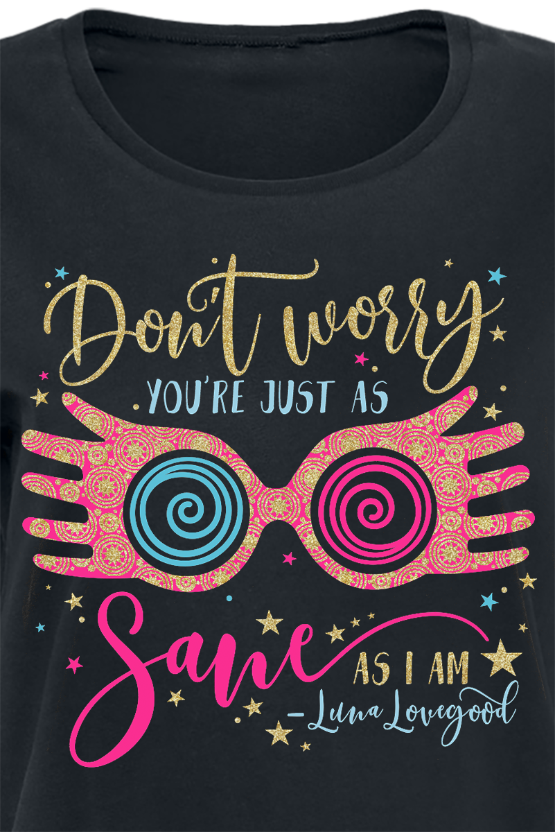 T-Shirt Manches courtes  de Harry Potter - Don't Worry - Luna Lovegood - S à XXL - pour Femme - noir - Harry Potter - View 2