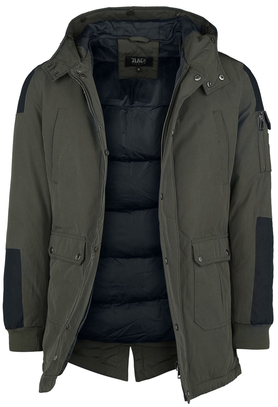 Veste d'hiver  de Black Premium by EMP - Veste d'Hiver Décontractée Avec Col Fausse Fourrure - S à M - pour Homme - olive - Black Premium by EMP