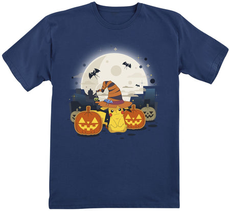 T-shirt Gaming de Pokémon - Enfants - Pikachu - Halloween - 128 à 164 - pour filles & garçonse - bleu foncé - Pokémon