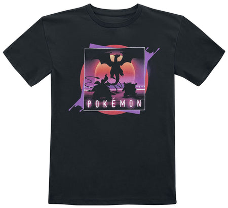 T-Shirt Manches courtes Gaming de Pokémon - Enfants - Néon - 104 à 152 - pour Unisexe - noir - Pokémon