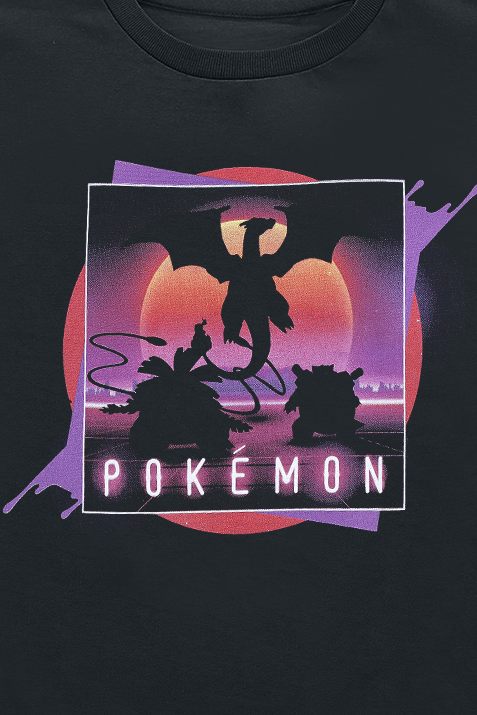 T-Shirt Manches courtes Gaming de Pokémon - Enfants - Néon - 104 à 152 - pour Unisexe - noir - Pokémon - View 2