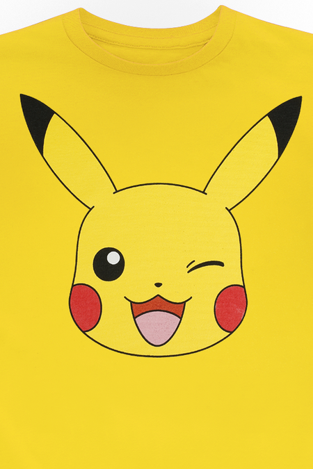 T-Shirt Manches courtes Gaming de Pokémon - Enfants - Pikachu - Tête Pikachu - 128 à 152 - pour Unisexe - jaune - Pokémon - View 2