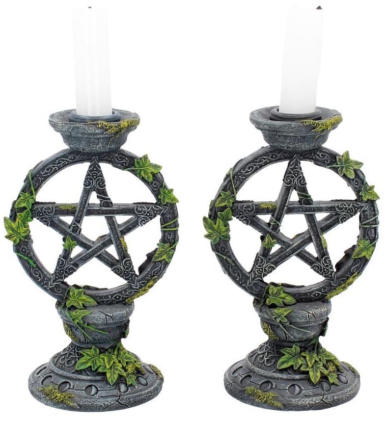 Bougeoire Gothic de Anne Stokes - Bougeoirs Wiccan Pentagram - pour Unisexe - Standard - Anne Stokes