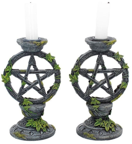 Bougeoire Gothic de Anne Stokes - Bougeoirs Wiccan Pentagram - pour Unisexe - Standard - Anne Stokes
