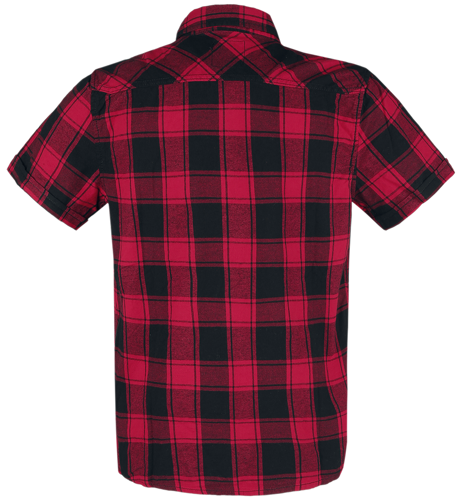 Chemise manches courtes  de Brandit - Chemise À Carreaux Manches Courtes - S à 7XL - pour Homme - noir/rouge - Brandit - View 2