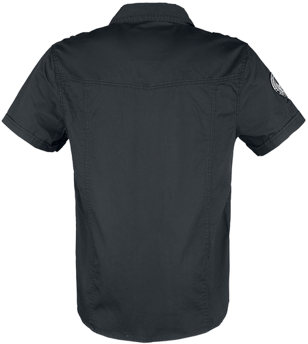 Chemise manches courtes  de Brandit - Chemise Manches Courtes Vintage Luis - S à 5XL - pour Homme - noir - Brandit - View 2