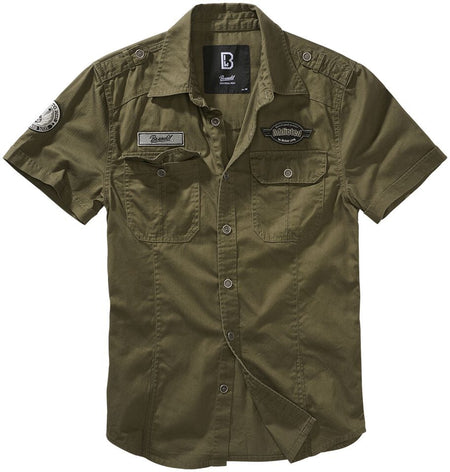Chemise manches courtes  de Brandit - Chemise Manches Courtes Vintage Luis - S à 5XL - pour Homme - olive - Brandit
