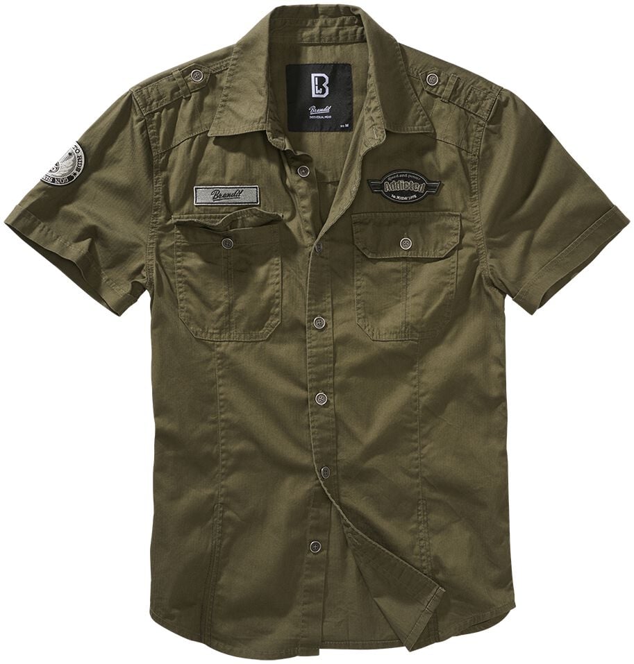 Chemise manches courtes  de Brandit - Chemise Manches Courtes Vintage Luis - S à 5XL - pour Homme - olive - Brandit
