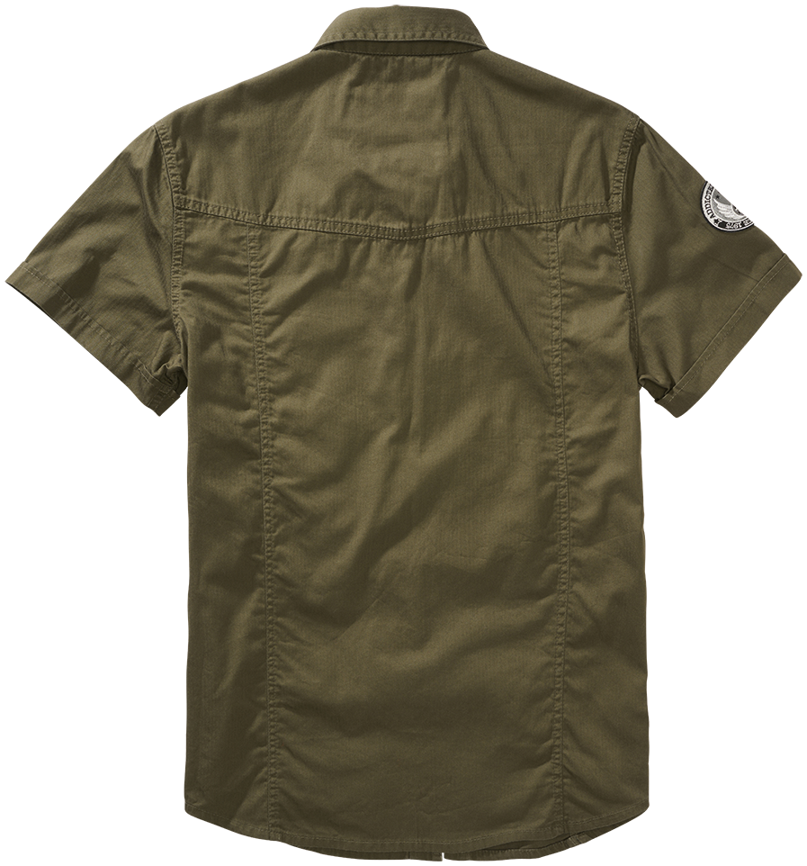 Chemise manches courtes  de Brandit - Chemise Manches Courtes Vintage Luis - S à 5XL - pour Homme - olive - Brandit - View 2