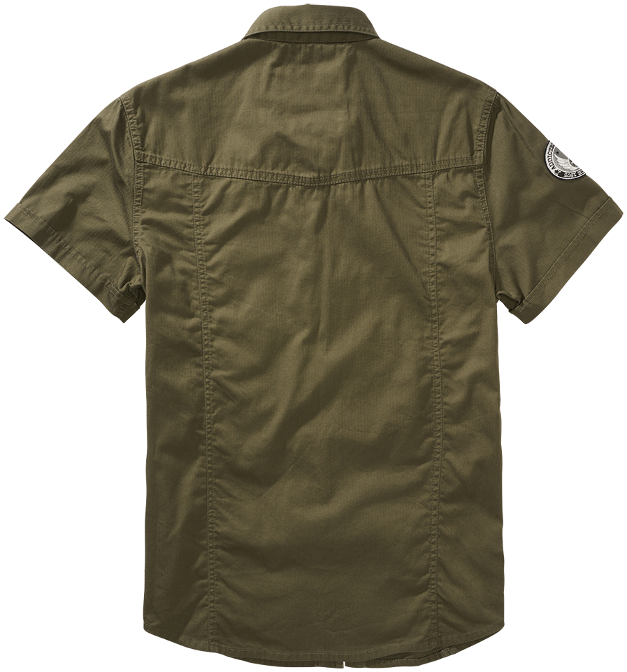 Chemise manches courtes  de Brandit - Chemise Manches Courtes Vintage Luis - S à 5XL - pour Homme - olive - Brandit - View 2