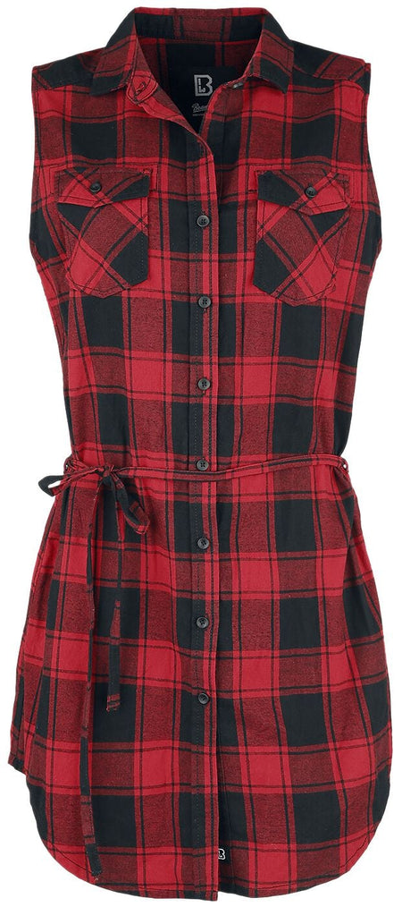 Top  de Brandit - Chemise Longue Sans Manches Gracey - XS à 5XL - pour Femme - rouge/noir - Brandit