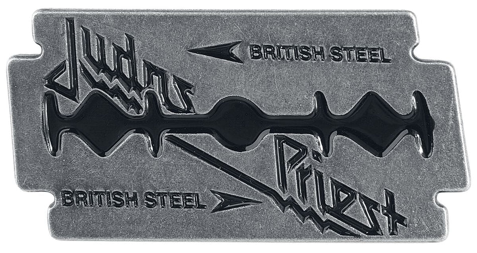 Pin's  de Judas Priest - British Steel - pour Indifférent - couleur argent - Judas Priest