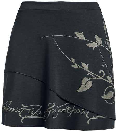 Jupe courte  de Le Seigneur Des Anneaux - Feuilles Elfiques - S à XXL - pour Femme - noir - Le Seigneur Des Anneaux
