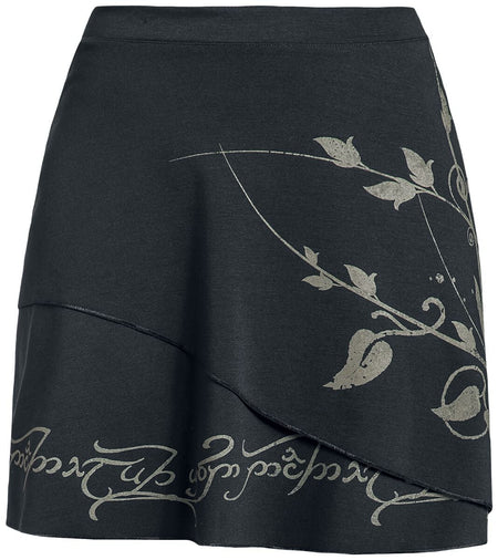 Jupe courte  de Le Seigneur Des Anneaux - Feuilles Elfiques - S à XXL - pour Femme - noir - Le Seigneur Des Anneaux