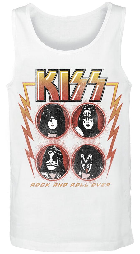 Débardeur  de Kiss - Rock And Roll Over Lightning - S à M - pour Homme - blanc - Kiss