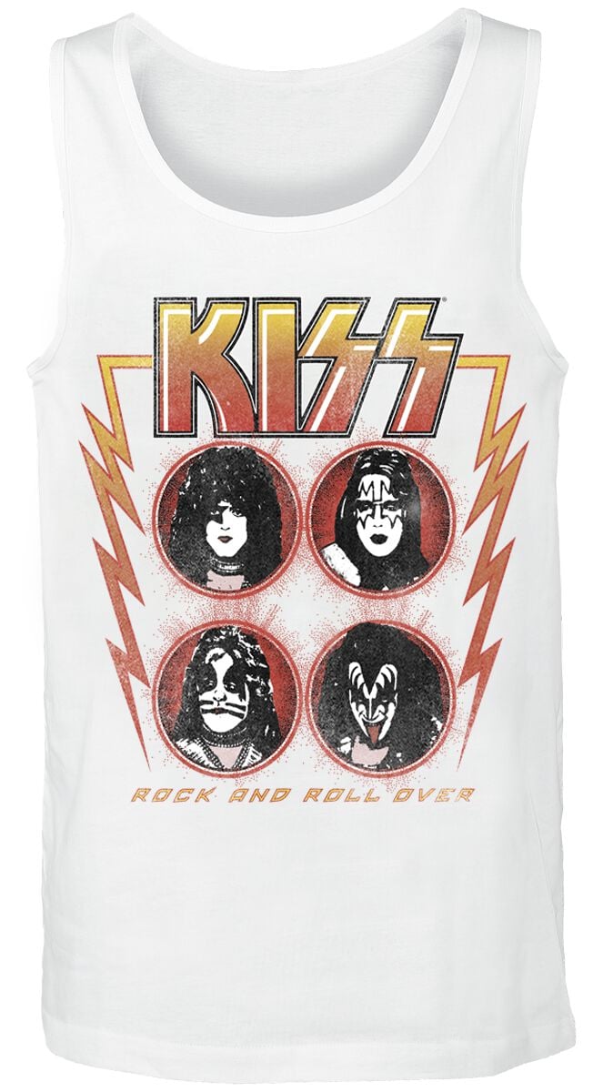 Débardeur  de Kiss - Rock And Roll Over Lightning - S à M - pour Homme - blanc - Kiss