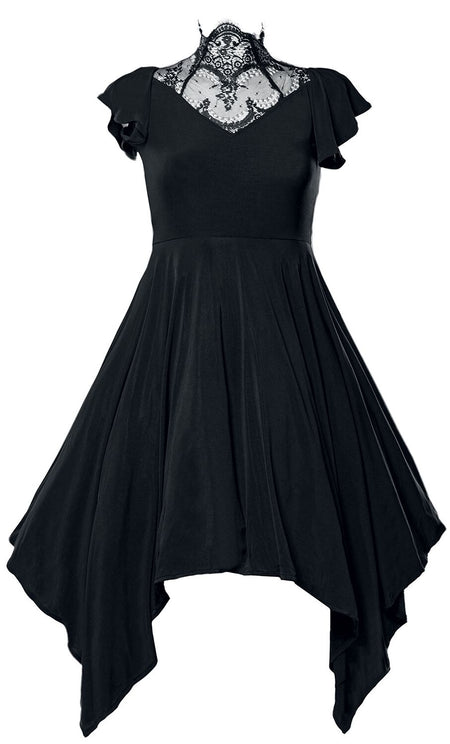 Robe mi-longue Gothic de Ocultica - Gothic - Dress - L à 4XL - pour Femme - noir - Ocultica