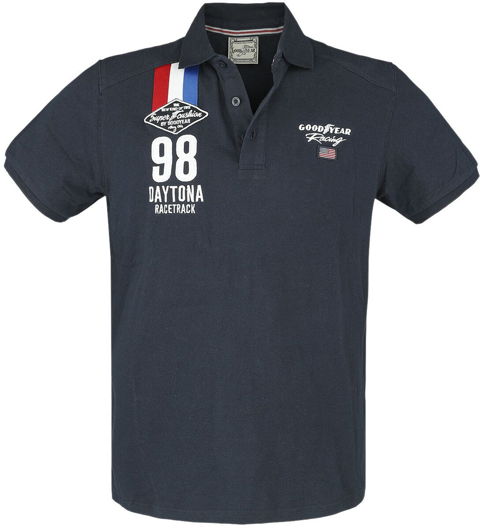 Polo Rockabilly de GoodYear - Polo Homme - S à XXL - pour Homme - marine - Goodyear