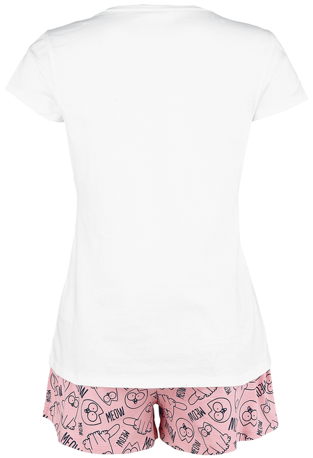 Pyjama  de Simon's Cat - Meow - S à 3XL - pour Femme - blanc/rose - Simon's Cat - View 2