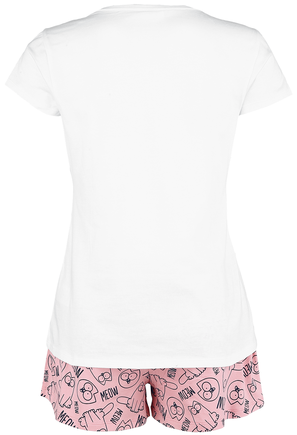 Pyjama  de Simon's Cat - Meow - S à 3XL - pour Femme - blanc/rose - Simon's Cat - View 2