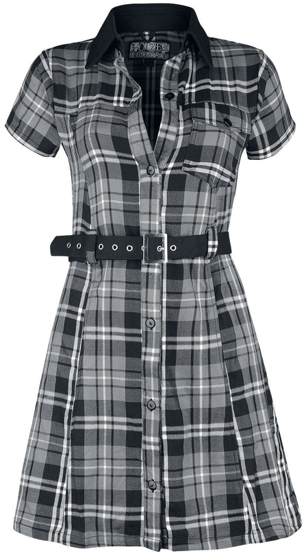 Robe courte  de Poizen Industries - Robe Adelaide - XS à XXL - pour Femme - noir/gris/blanc - Poizen Industries