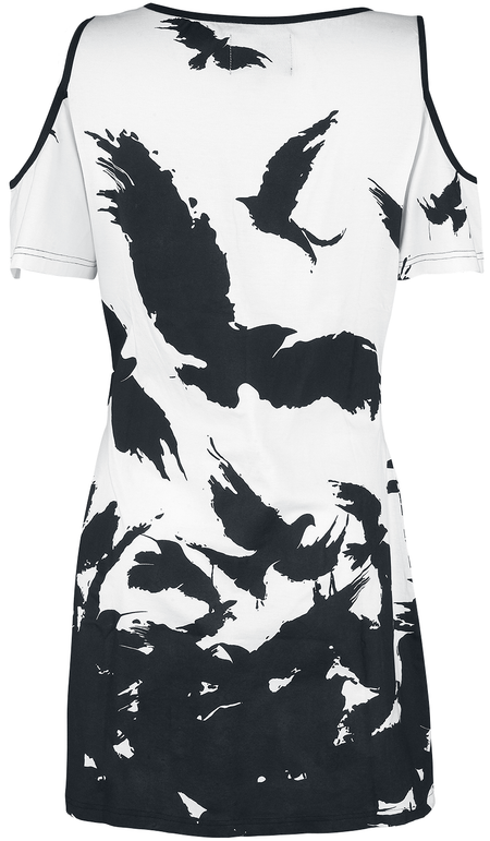 T-Shirt Manches courtes Gothic de Vixxsin - Haut Night Of The Crow - XS à XXL - pour Femme - noir/blanc - Vixxsin - View 2