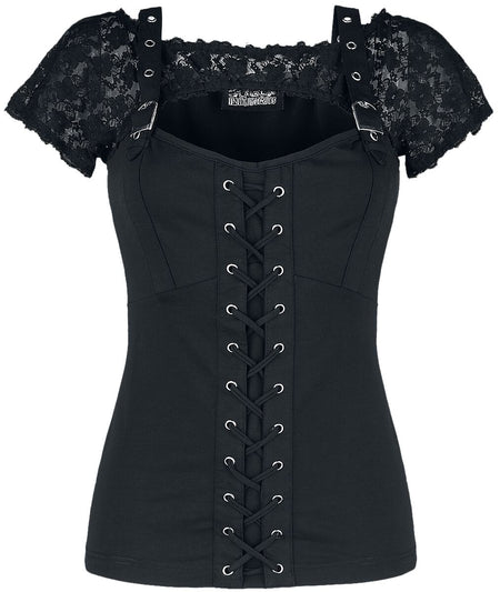 T-Shirt Manches courtes Gothic de Poizen Industries - Haut Moral - S à XXL - pour Femme - noir - Poizen Industries