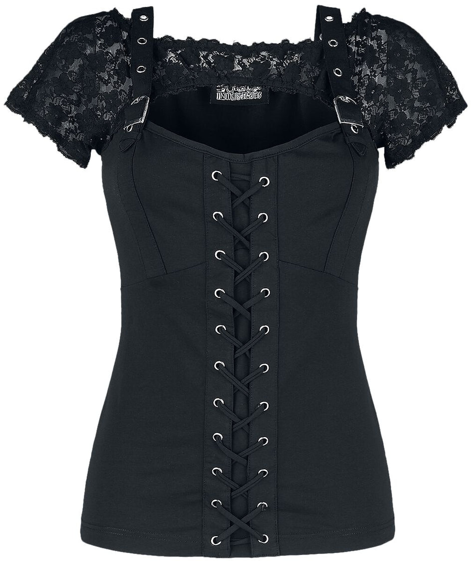 T-Shirt Manches courtes Gothic de Poizen Industries - Haut Moral - S à XXL - pour Femme - noir - Poizen Industries