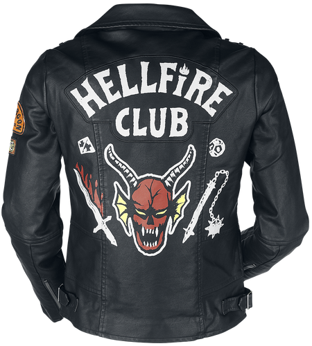 Veste en imitation cuir Gothic de Stranger Things - Hellfire Club - L - pour Femme - noir - Stranger Things - View 2