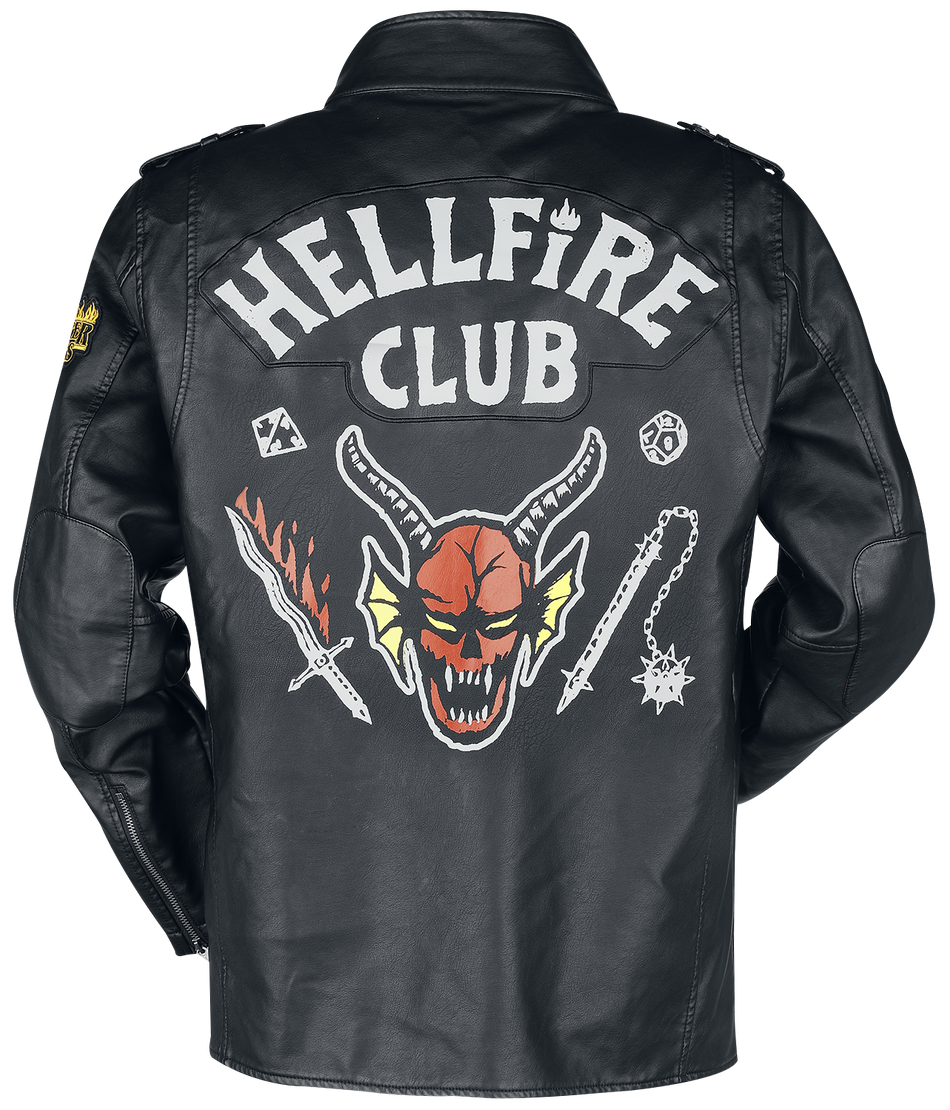 Veste en imitation cuir  de Stranger Things - Hellfire Club - S à XXL - pour Homme - noir - Stranger Things - View 2