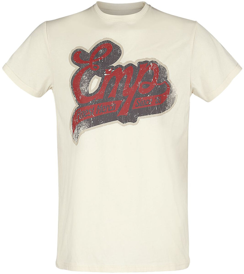 T-Shirt Manches courtes  de Collection EMP Stage - T-shirt avec logo rétro EMP - L - pour Homme - blanc - Collection EMP Stage
