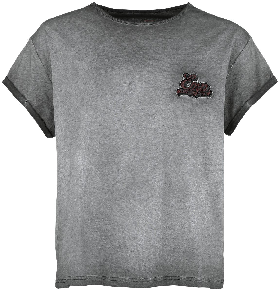 T-Shirt Manches courtes  de Collection Premium EMP - T-shirt avec broderie EMP & délavage - S - pour Femme - noir - Collection Premium EMP
