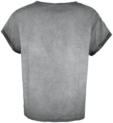 T-Shirt Manches courtes  de Collection Premium EMP - T-shirt avec broderie EMP & délavage - S - pour Femme - noir - Collection Premium EMP - View 2