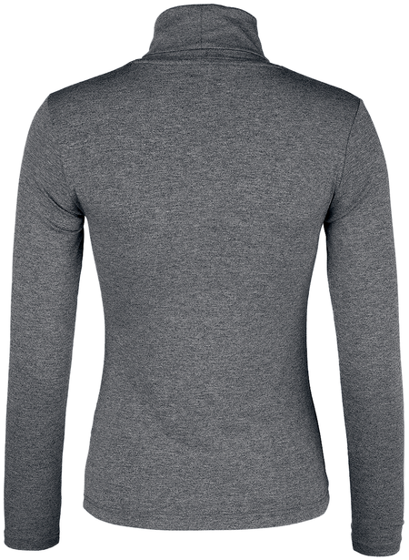 T-shirt manches longues  de Collection EMP Stage - Col roulé avec imprimé EMP - S à XL - pour Femme - gris chiné - Collection EMP Stage - View 2
