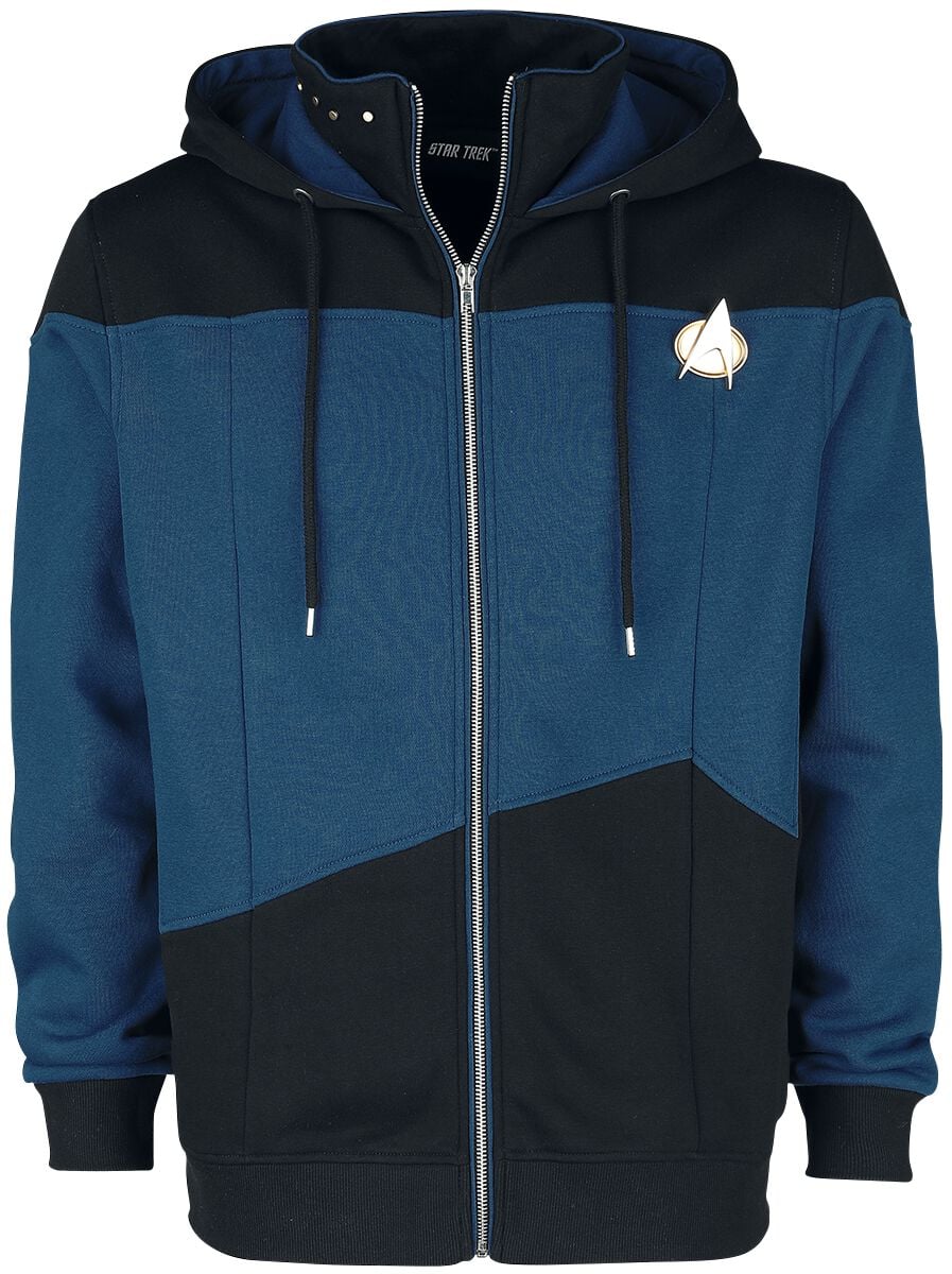 Sweat-shirt à capuche  de Star Trek - Starfleet Command - S à XXL - pour Homme - noir/bleu - Star Trek