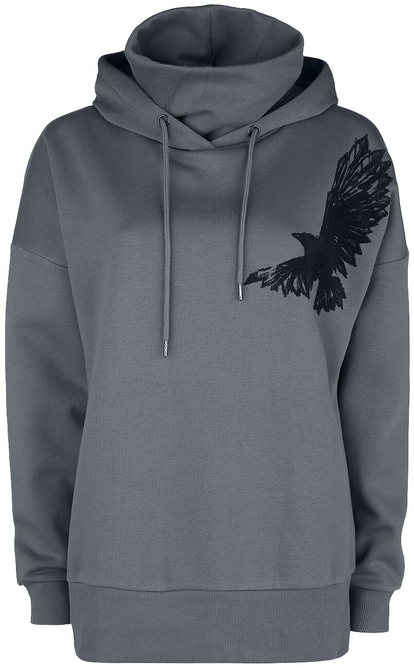 Sweat-shirt à capuche  de Black Premium by EMP - Sweat à Capuche avec Col Montant Intégré - M à XXL - pour Femme - gris - Black Premium by EMP