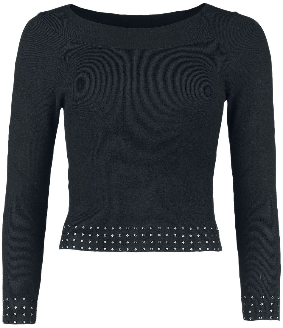 Pull tricoté  de Black Premium by EMP - Sweat Clouté - L à XXL - pour Femme - noir - Black Premium by EMP