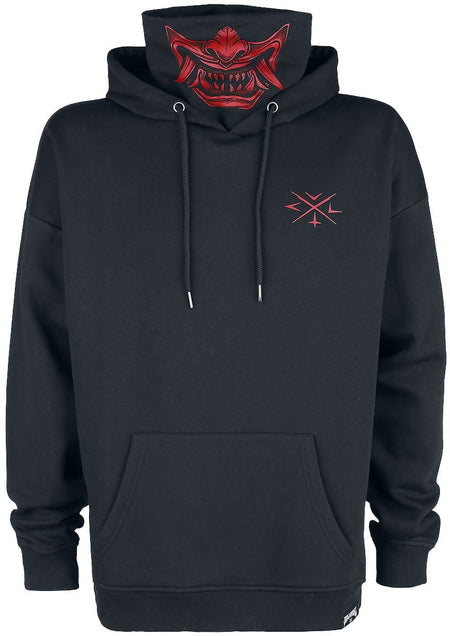 Sweat-shirt à capuche Gothic de Black Blood by Gothicana - Sweat à capuche avec col montant intégré - S à 5XL - pour Homme - noir - Black Blood by Gothicana
