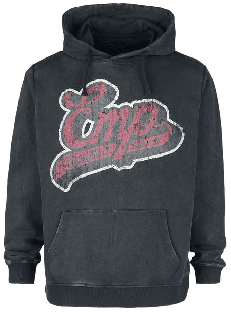 Sweat-shirt à capuche  de Collection EMP Stage - Sweat à capuche avec logo EMP vintage - S à L - pour Homme - noir - Collection EMP Stage