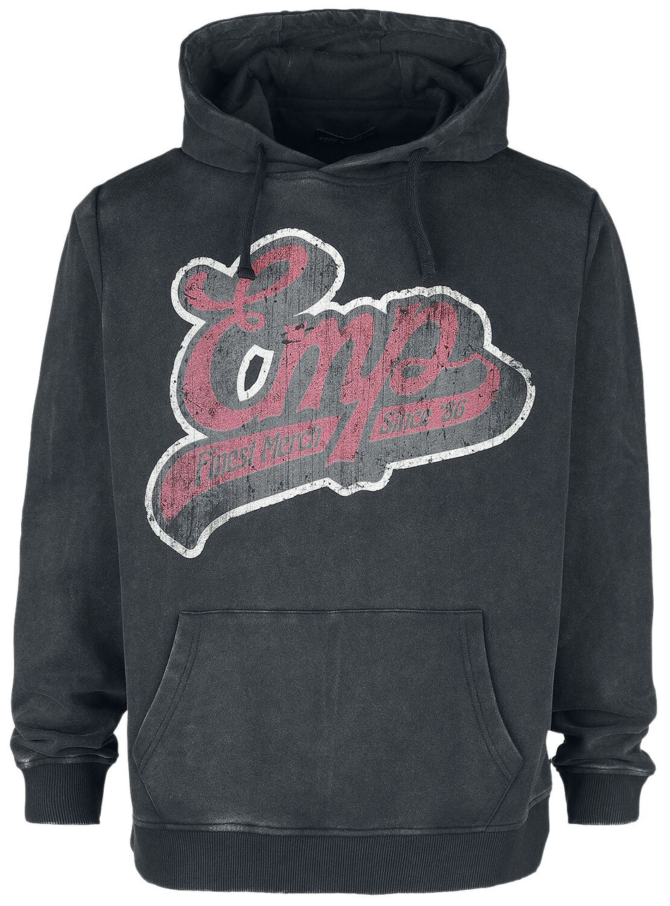 Sweat-shirt à capuche  de Collection EMP Stage - Sweat à capuche avec logo EMP vintage - S à L - pour Homme - noir - Collection EMP Stage