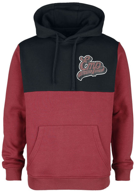 Sweat-shirt à capuche  de Collection EMP Stage - Sweat à capuche avec logo EMP vintage - S à XXL - pour Homme - noir/orange - Collection EMP Stage