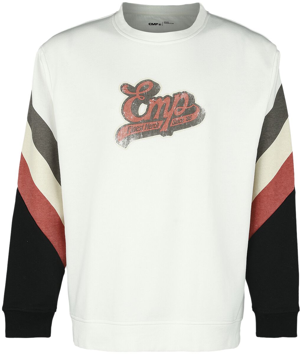 Sweat-shirt  de Collection EMP Stage - Sweat avec logo EMP old school - S à M - pour Homme - blanc cassé - Collection EMP Stage