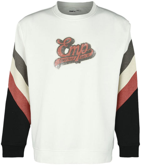 Sweat-shirt  de Collection EMP Stage - Sweat avec logo EMP old school - S à M - pour Homme - blanc cassé - Collection EMP Stage